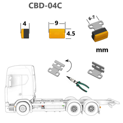 TOUCAN RC HOBBY 2.2V-3V LED Warning Light Plastic Marker Lamp for DIY 1/14 RC Tractor Truck Model Trailer Dumper Road Rescue Vehicle Car