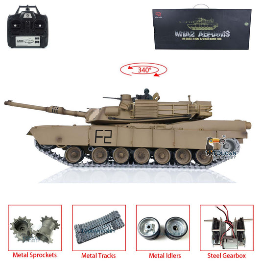 Henglong 1/16 TK7.0 2.4G Promotion USA Abrams M1A2 3918 RTR RC Tank Model with BB IR Smoke Metal Barrel Sprockets Idlers Wheels