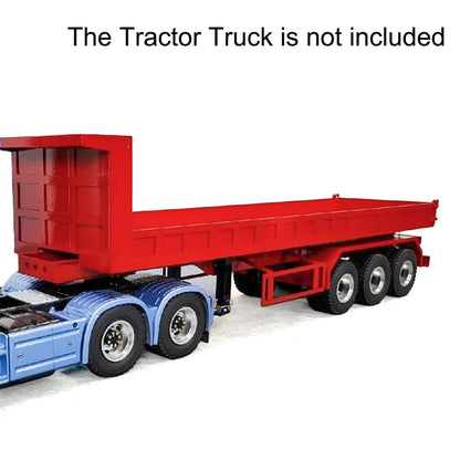 1/14 Metall 3 Achsen Fernbedienung Niederbord-Hydraulikkipper Elektrische Beine Montiert für DIY Tamiya LESU RC Traktor Lkw