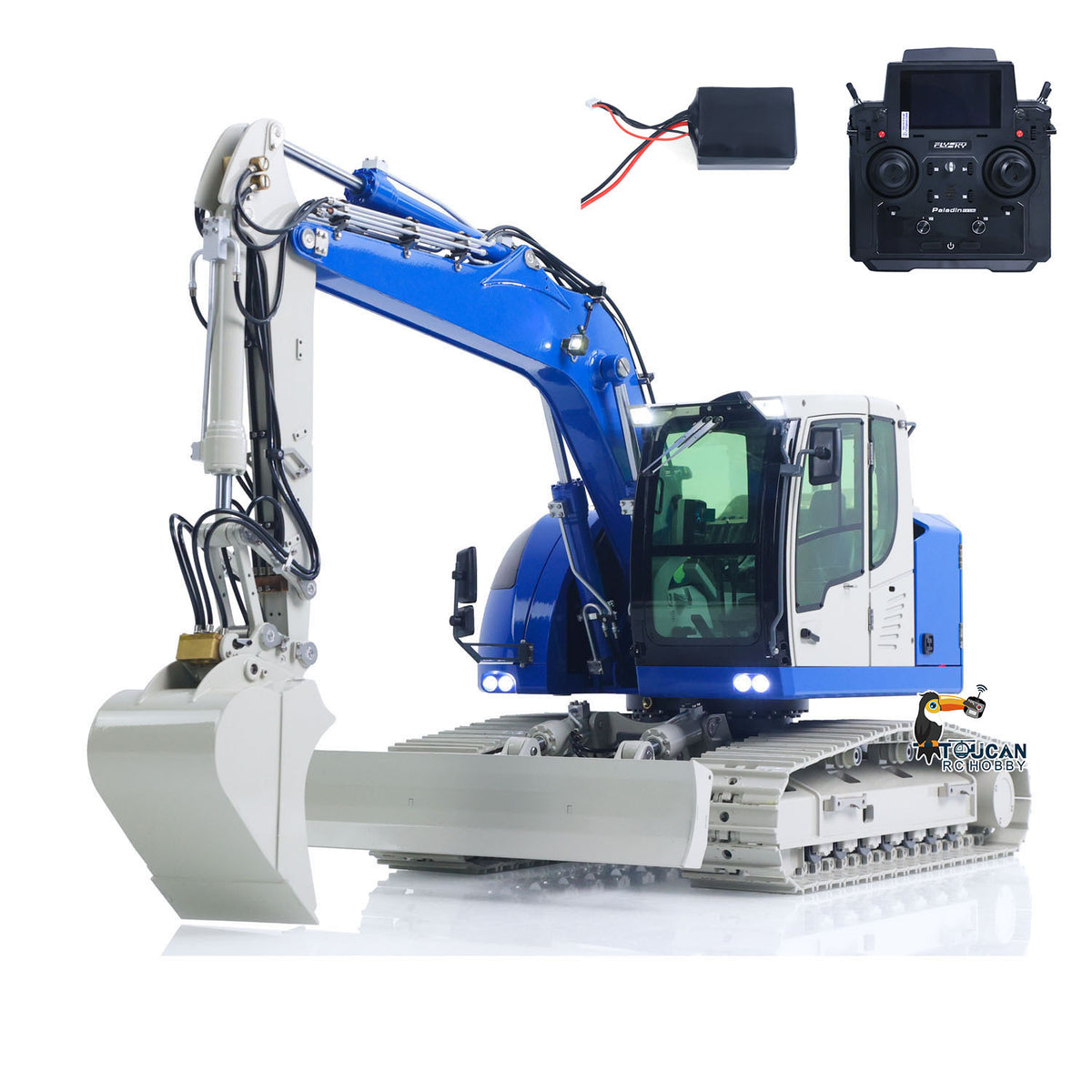 TOUCAN RC HOBBY JDM-208U-R920 1/14 Metal Hydraulic Excavator 7-ways Reversing Valve Quick Release Coupler Dual Cooling System for Model Enthusiasts