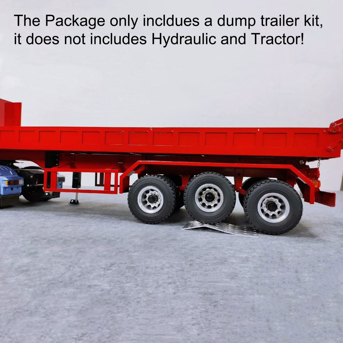 TOUCAN RC HOBBY 1/14 Metal 3Axles Remote Control Low Bed Dump Trailer Electric Landing Legs WITHOUT Hydraulic System for Tamiya LESU RC Tractor Truck