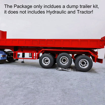 TOUCAN RC HOBBY 1/14 Metal 3Axles Remote Control Low Bed Dump Trailer Electric Landing Legs WITHOUT Hydraulic System for Tamiya LESU RC Tractor Truck