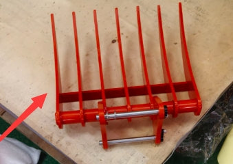 Metal Ripper Wide Bucket Manual Quick Coupler Rake Narrow Bucket for 1/8 Hydraulic RC Excavator 385CF Remote Control Digger Engineering Vehicle Model