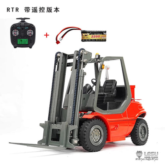 TOUCAN RC HOBBY Metal LESU 1/14 RC Hydraulic Forklift A0002 Remote Control Fork Lift Truck Transfer Car Light Sound Finished Model 2CH Valve