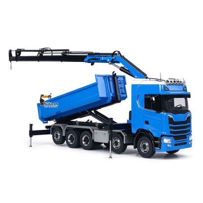 1/14 Maßstab 770S Metall 10x10 Funksteuerung Hydraulikkran Vollkipper LKW Auto Frsky XE Lite Funksystem