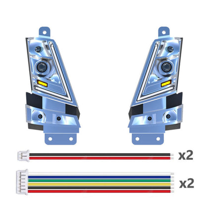 Kunststoff-Scheinwerfer Pro Fließendes Wasserlicht Frontstoßstangenträger für DIY 1/14 Tamiya Fernbedienung Sattelzugmaschine FH16 XL750 56360 56362 RC LKW