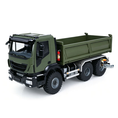 TOUCAN RC HOBBY 2-Speed MD 1/14 6x6 Metal Remote Control Hydraulic Dump Truck RC Tipper Diff Locks Radio Light Sound Battery Charger RTR Model