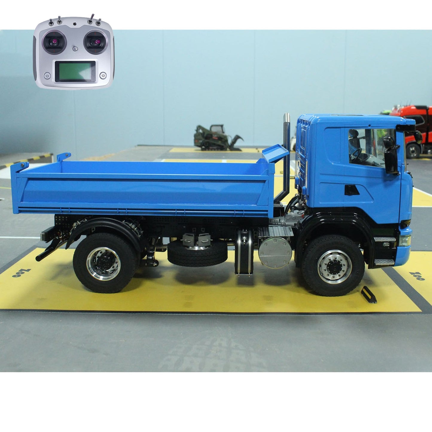 1/14 4x4 RC Hydraulisches Auto Metall Fernbedienung N44 Muldenkipper Mit Licht Sound 3-Gang-Getriebe Motor Lackiert Montiert