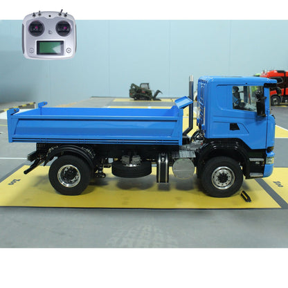 1/14 4x4 RC Hydraulisches Auto Metall Fernbedienung N44 Muldenkipper Mit Licht Sound 3-Gang-Getriebe Motor Lackiert Montiert