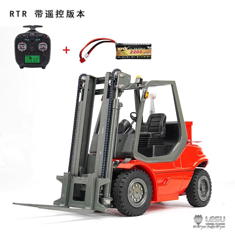 TOUCAN RC HOBBY Metal LESU 1/14 RC Hydraulic Forklift A0002 Remote Control Fork Lift Truck Transfer Car Light Sound Finished Model 2CH Valve
