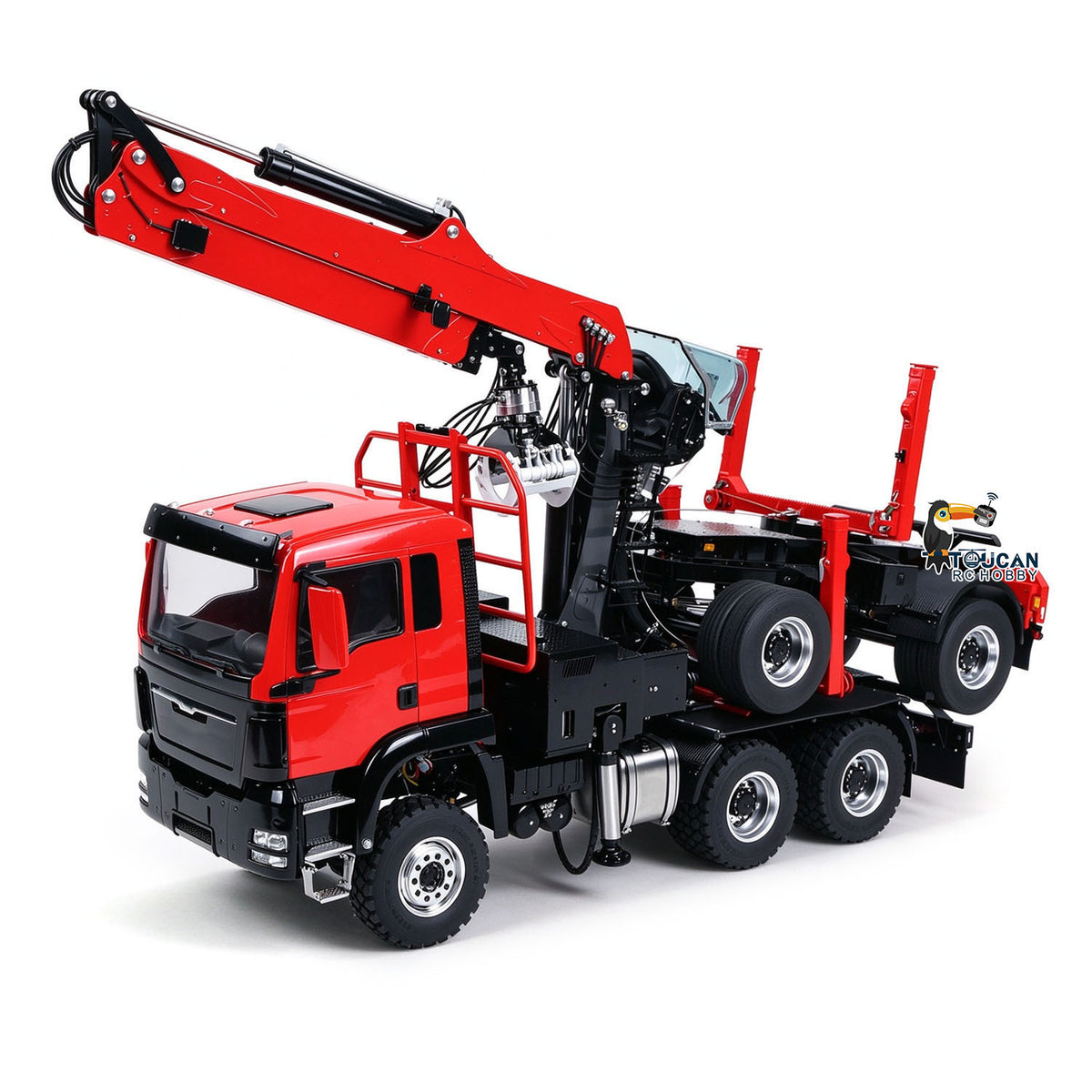 TOUCAN RC HOBBY LESU Z0073 1/14 RC Logging Truck Timber Transport Vehicle with Hydraulic Crane 6x6 Metal Chassis 8CH Valves 3Speed Gearbox Light Sound