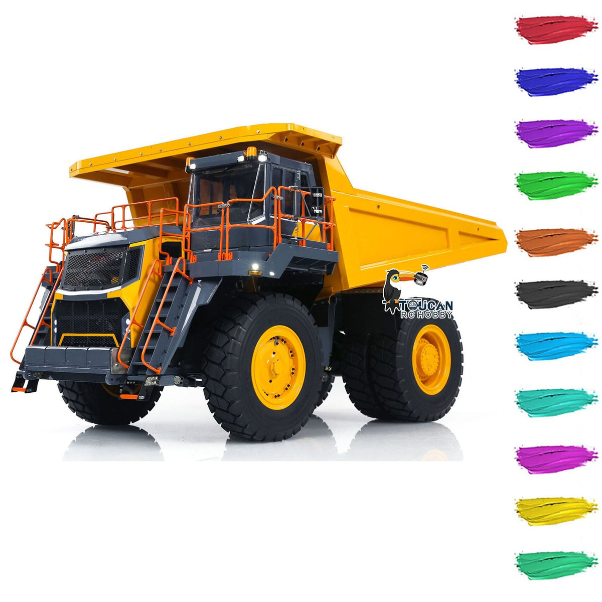 TOUCAN RC HOBBY LESU Aoue R100E 1/16 Heavy Metal Hydraulic Mining Truck A0003 Dumper RC Mine Truck  Model Motor ESC Servo Light System Model DIY