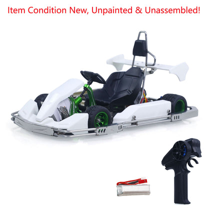 JD Model Plastic 1/10 Remote Control Racing Car 298A KIT 4*2 RC Go Kart Model Servo Radio Gifts for Adults No Light Sound System