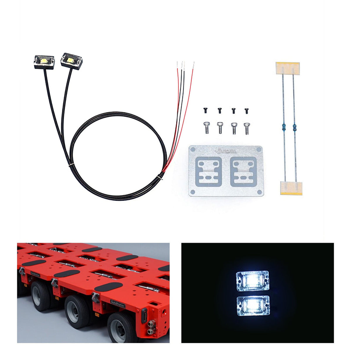 TOUCAN RC HOBBY 2.2V-3V LED Warning Light Plastic Marker Lamp for DIY 1/14 RC Tractor Truck Model Trailer Dumper Road Rescue Vehicle Car