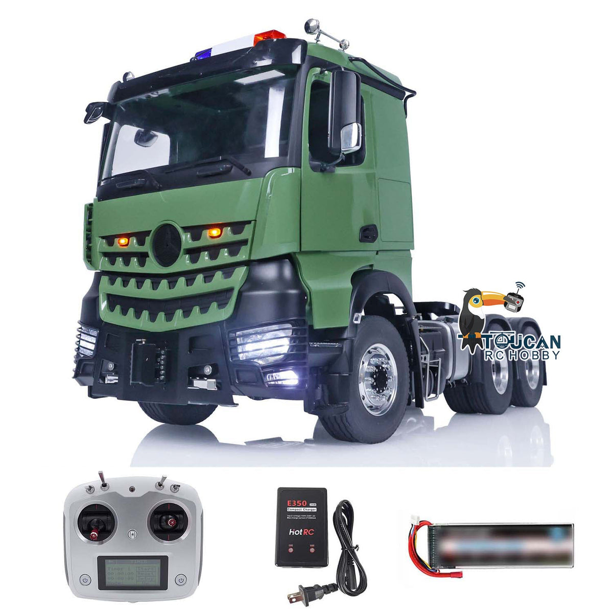 TOUCAN RC HOBBY 6x6  1/14 RC Tractor Truck Metal Chassis Remote Control Cars Lights Sounds