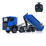 Metal 1/14 Remote Control Hydraulic Dump Truck SC 770S 8X8 RC Full Tipper Differential Lock Lights Sounds FlySky ST8 Radio