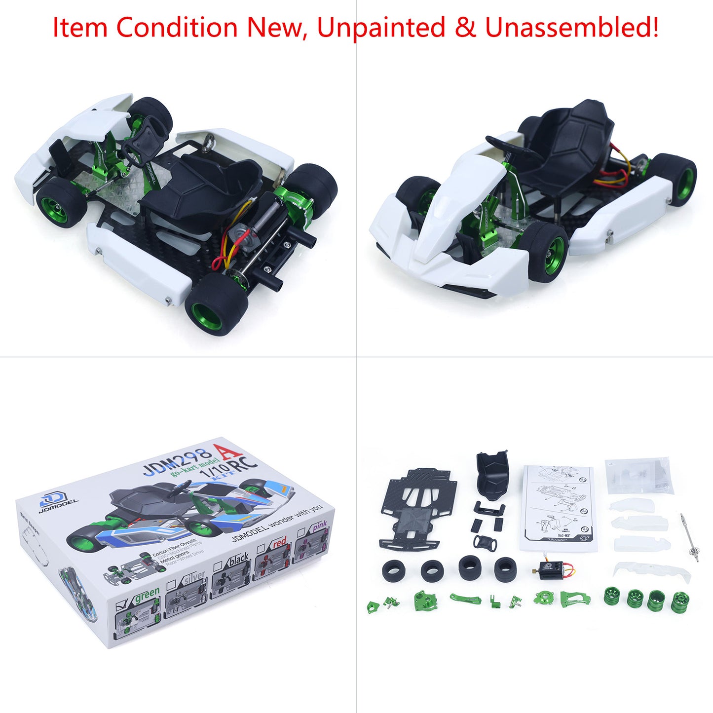 KIT JDM 298A 1/10 4x2 RC Go-Kart Unlimited DIY Model Vehicle Remote Control Electric Racing Car Motor No Battery for Adult