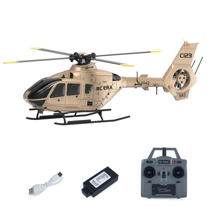 1/36 C123 RC Simulation Hubschrauber Modell EC135 Einzelpaddel Querruder Freies Flugzeug Dual Brushless Direktantrieb 3D Flugzeug Spielzeug
