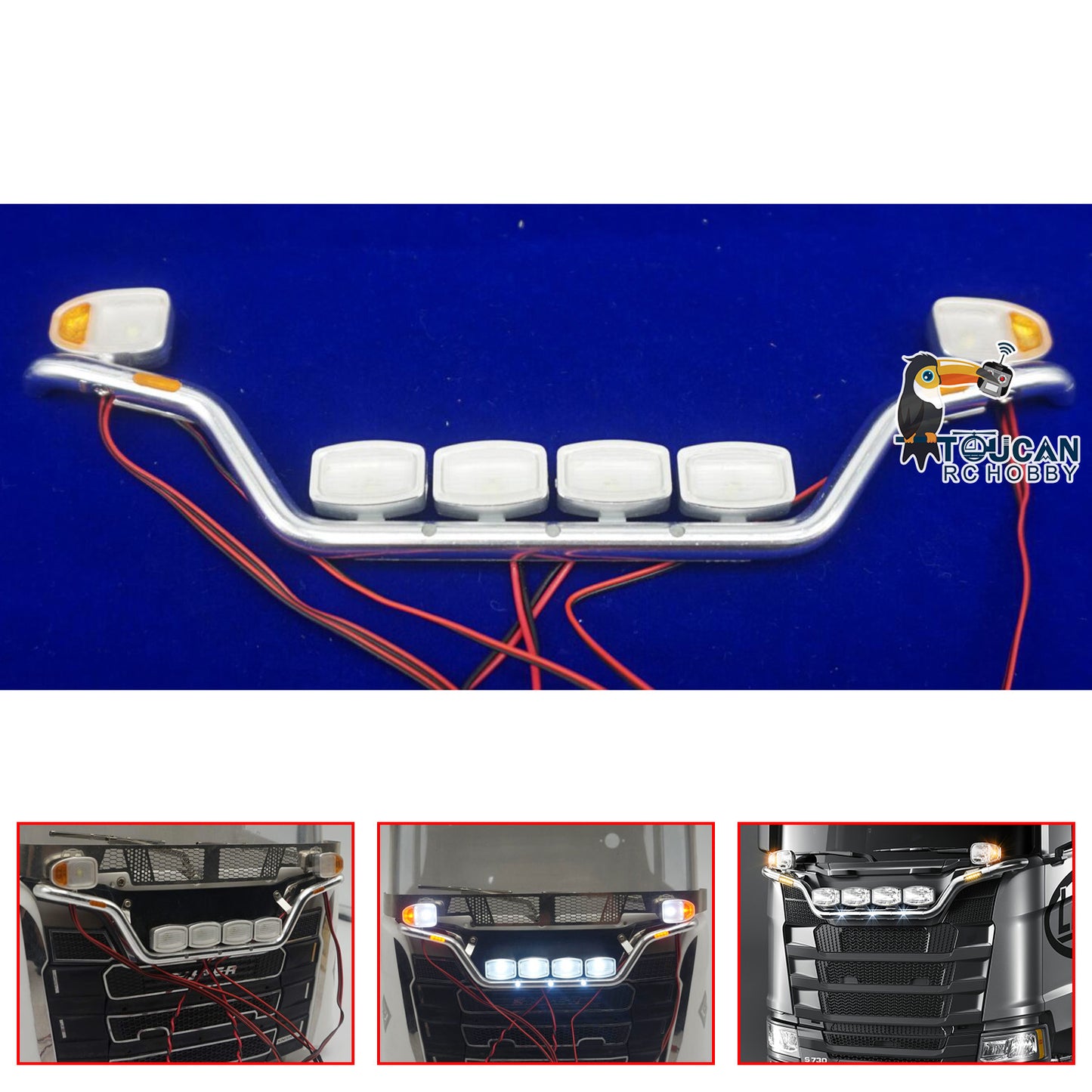 Lackierte LED-Lichtleiste für 1/14 RC Traktor-LKW 56323 56371 770S Fernbedienung Auto Hobby Modell DIY Zubehör