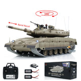 1/16 RC Tank Heng Long Merkava MK IV 3958 Remote Control Battle Tank Upgraded Metal Sprockets Smoke BB Shooting Dual Battery