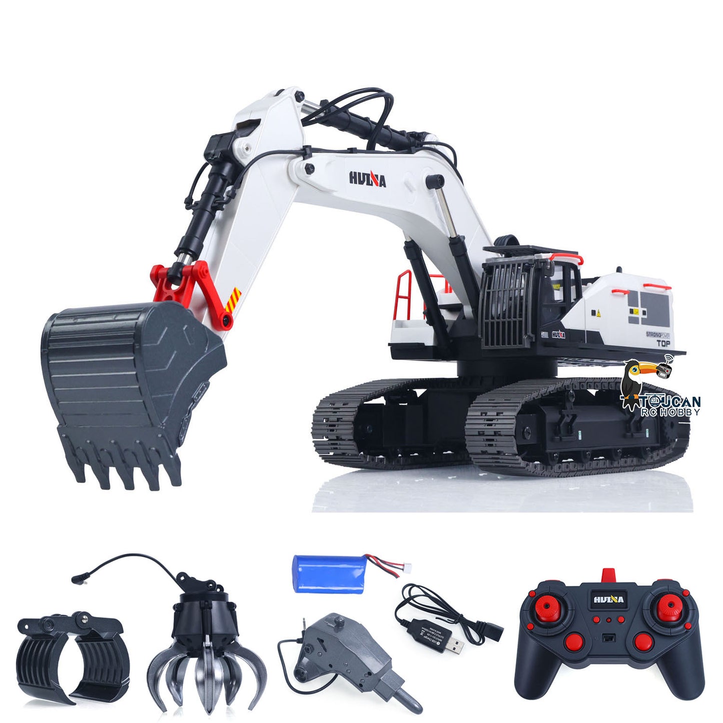 1/14 HUINA Metall RC Bagger Modell 1594 Radio Licht Batterie 22CH Sound Spielzeug Geschenk für Erwachsene Kinder DIY Modell