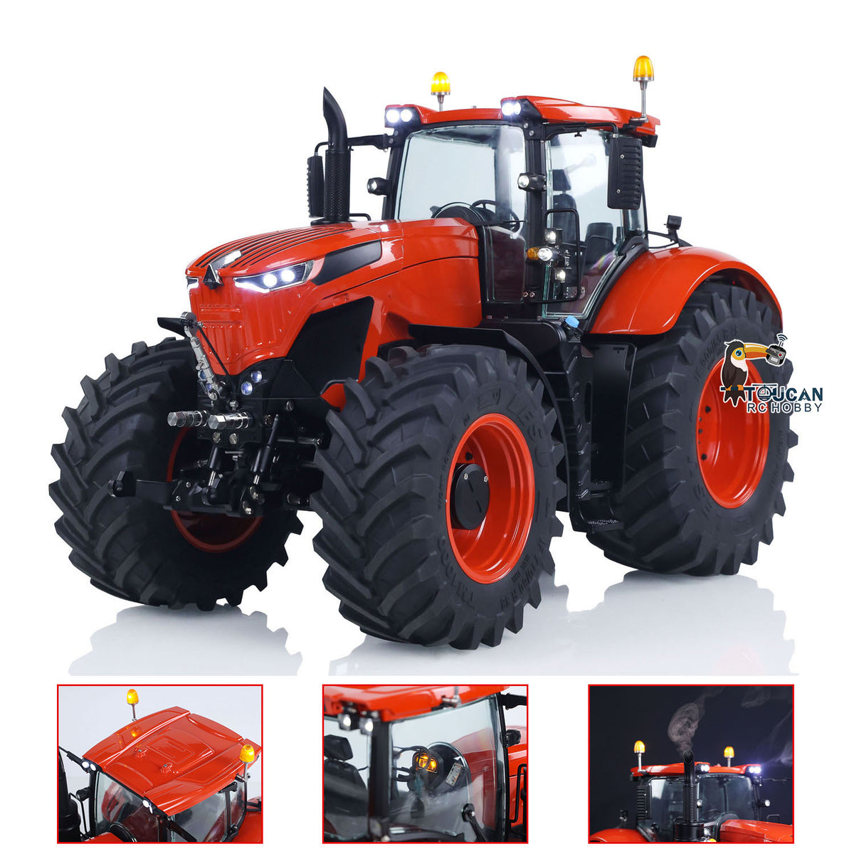 In Stock TOUCAN RC HOBBY LESU Metal 1/14 RC Tractor Truck AOUE 1050 4x4 Hydraulic Farm vehicle K500 Seedbed Pre-sowing Soil Preparation Planter Plough Light Sound