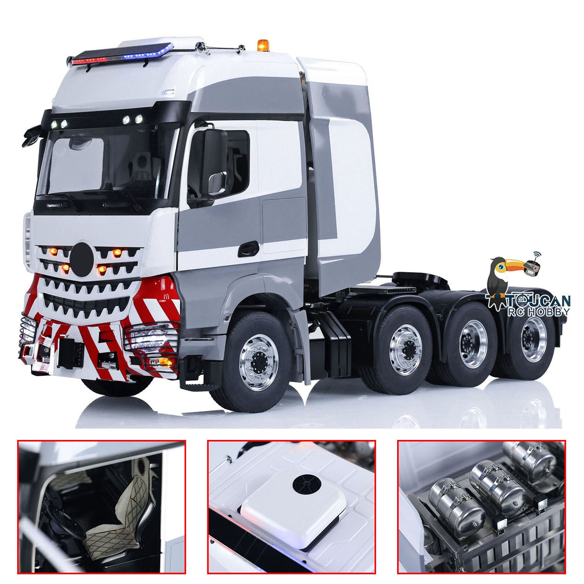 TOUCAN RC HOBBY  Metal Chassis 8x8 RC Tractor Truck 1/14 Radio Control Cars Smoke Unit Sound