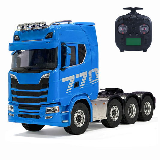 1/14 8x8 Remote Control Tractor Truck 2Speed Transmission RC Lorry Engineering Vehicle Metal Chassis Light Sound System