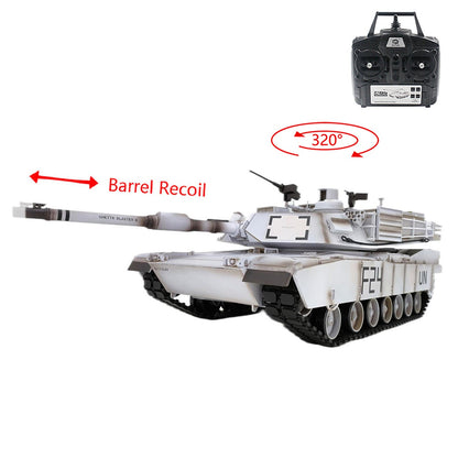 Henglong 1/16 Plastic 7.0 M1A2 Abrams 3918 RC Tank Barrel Recoil BB IR Battery Smoke 320 Degree Turret Rotation Metal Gearbox Suspension Arm
