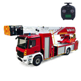 1/14 Remote Control Lift Ladder Fire Truck Electric RC Rescue Vehicle 4x4 Metal Chassis Flysky ST8 Radio Light System Sounds