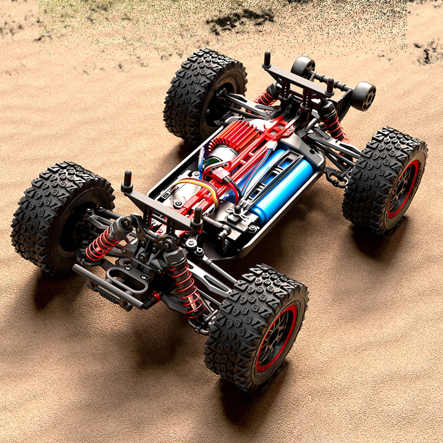 2,4 GHz RC 48 km/h Hochgeschwindigkeits-Geländewagen 1/14 4WD Ferngesteuertes Auto C8805 Kohlebürstenmotor Wasserdichter ESC Betriebsbereit