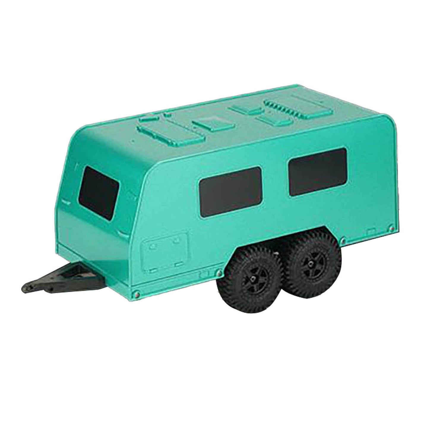 Kunststoffanhänger im Maßstab 1/18, vierrädriger Wohnwagenanhänger für JJRC C8818, ferngesteuertes Rock Crawler-Auto, Pickup-Truck, DIY-Ornamente