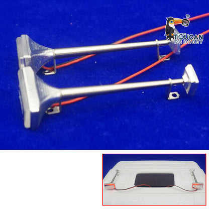 1 Paar Metallhörner mit LED-Licht für 1/14 RC Traktor LKW Fernbedienung Baufahrzeug DIY Ersatzteile Lackierte Autoschale