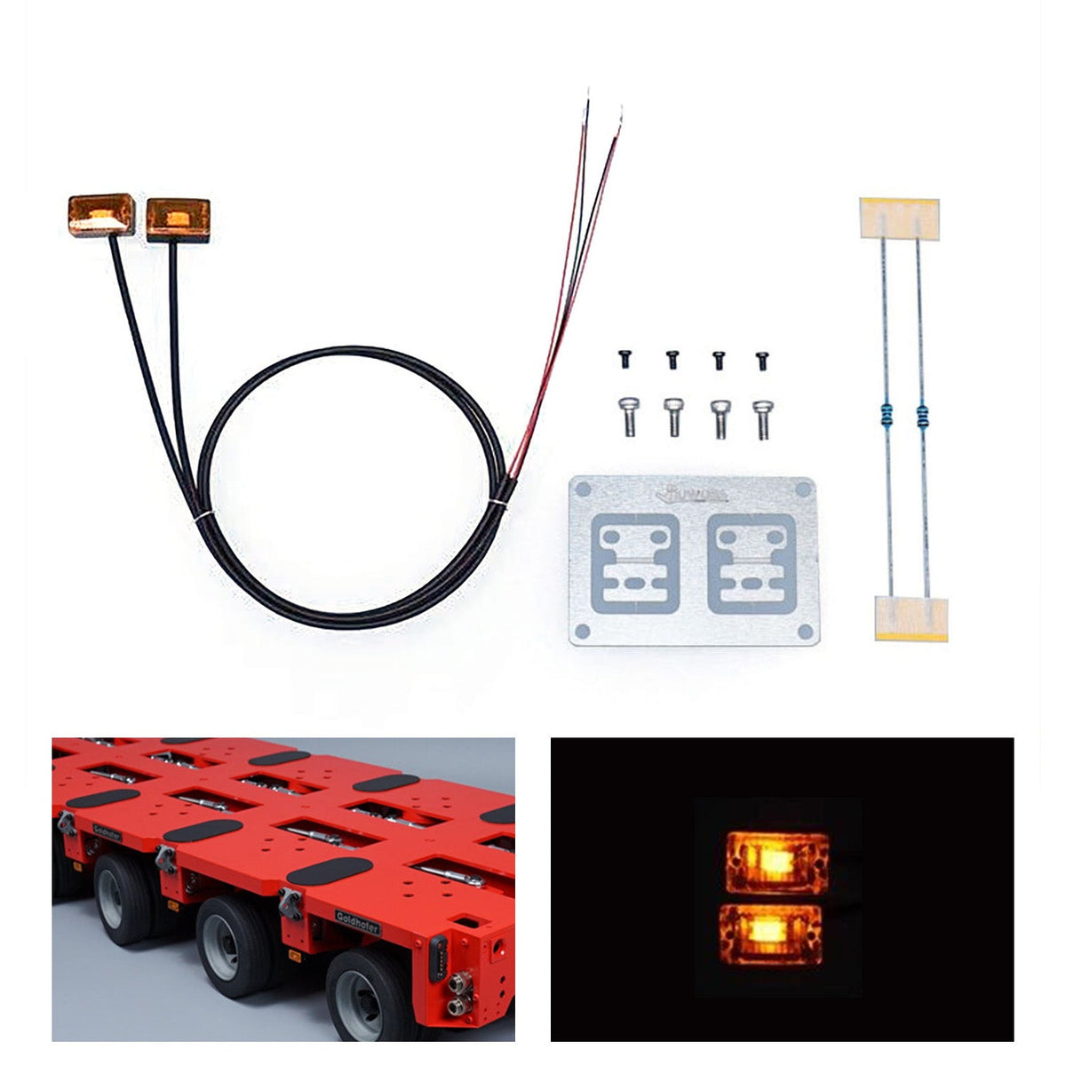 TOUCAN RC HOBBY 2.2V-3V LED Warning Light Plastic Marker Lamp for DIY 1/14 RC Tractor Truck Model Trailer Dumper Road Rescue Vehicle Car