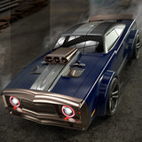 RC Drift Car Q142 1/16 2,4G Fernbedienung 4WD High Speed Muscle Car 35km/h RTR Fahrzeug Bürstenmotor LED Angel Eyes Batterie