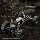 1/18 RC Climbing Car 4*4 Remote Control Off Road Vehicle RTR Rock Crawler Car C8808 370 Brushed Motor Battery 20A ESC Lights