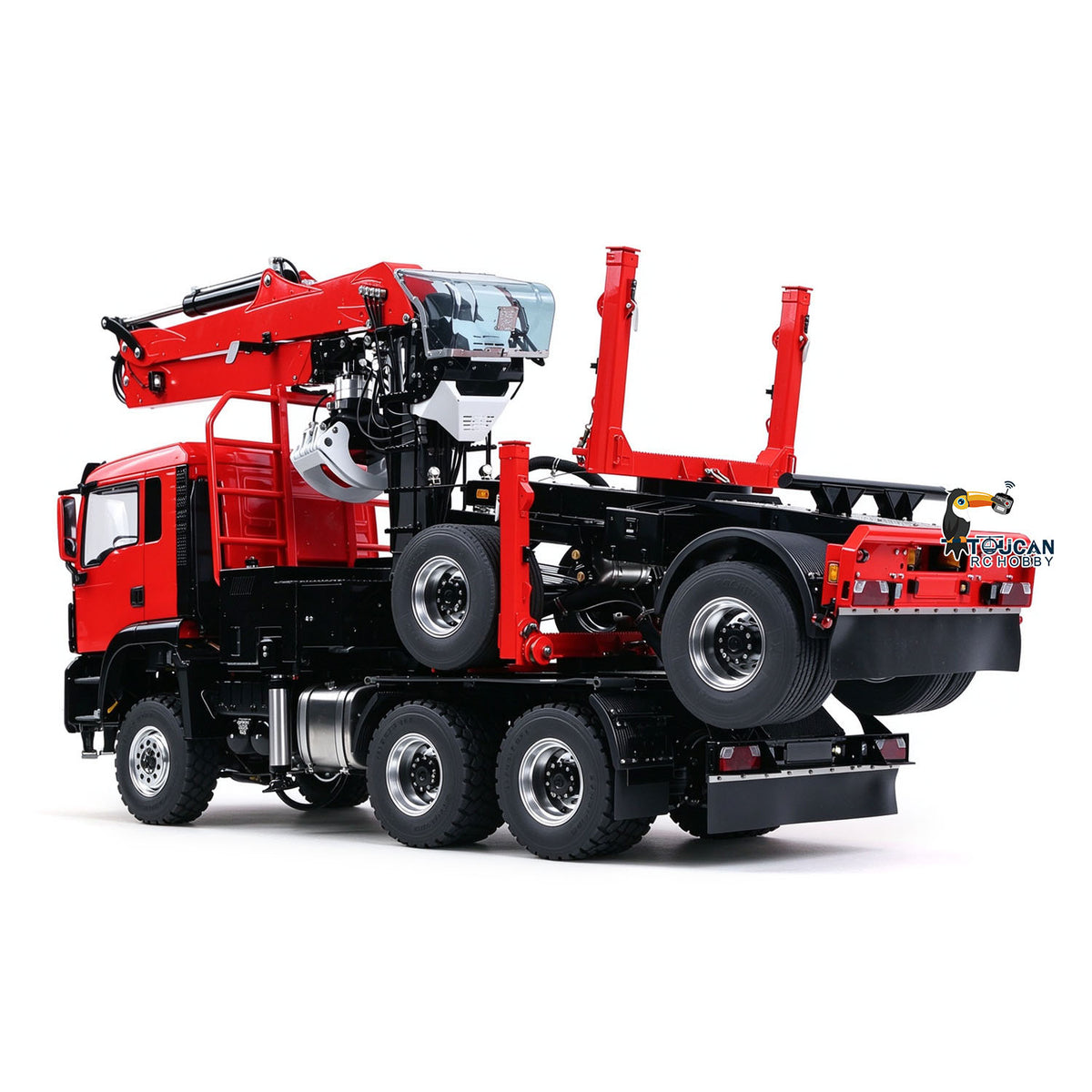 TOUCAN RC HOBBY LESU Z0073 1/14 RC Logging Truck Timber Transport Vehicle with Hydraulic Crane 6x6 Metal Chassis 8CH Valves 3Speed Gearbox Light Sound