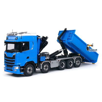 1/14 Maßstab 770S Metall 10x10 Funksteuerung Hydraulikkran Vollkipper LKW Auto Frsky XE Lite Funksystem
