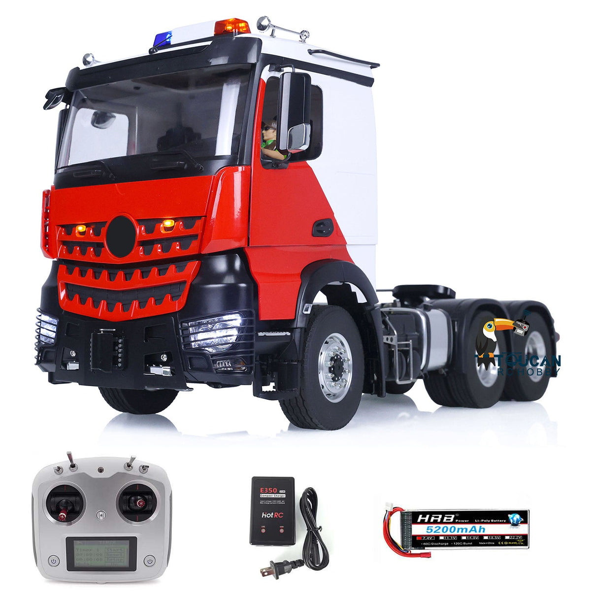 TOUCAN RC HOBBY  1/14 RC Tractor Truck 6x6 1851 Electric Lorry Trucks Metal Chassis Differential Lock Axles Model