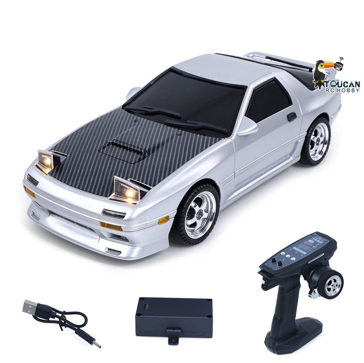TOUCAN RC HOBBY LDRC 1/18 RX7 RC Racing Car RWD Gyroscope Wireless Control Drift Vehicles LD1802 Premium Mini Drift Design All-Nylon Chassis RC Model