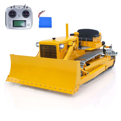 TOUCAN RC HOBBY Fast Free Shipping for EU Metal 1/14 RC Hydraulic Bulldozer D7 Remote Control Dozer Model Engineering Vehicle Flysky Radio Light Sound System Battery