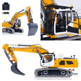 Metal LESU 1/14 RC Hydraulic Excavator 2 Arms LR956 Remote Control Digger Model 4MPA Dual Pumps Light 3S Battery PL18EV LITE