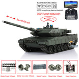 1/16 Scale TK7.0 Customized Ver Henglong Leopard2A6 RC RTR Tank 3889 Metal Tracks FPV Recoil Barrel 360 Turret Smoke Sound