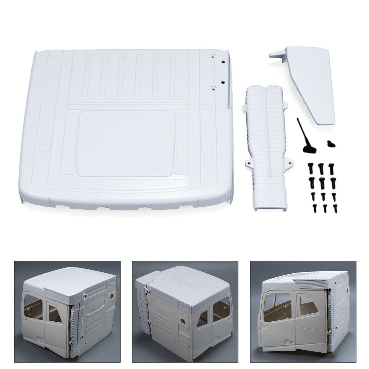 Plastic Low Roof for 1/14 DIY Remote Control Tractor Truck VO FH16 56375 56360 56362 RC Lorry Car Rescue Truck Engineering Vehicle