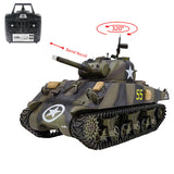 Henglong 1/16 7.0 Plastic RC Tank M4A3 Sherman 3898 RTR Military Model 320degree Barrel Recoil BB IR Smoking Steel Gearbox Battery