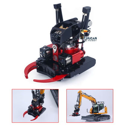 CUT Model Metal Electric Vibrating Tamper/Sweeper/Hydraulic Inclined Wide/Clamshell Bucket/Log Grapple/Wrist for 1/14 RC Excavator LR914 PRO MAX DIY Models