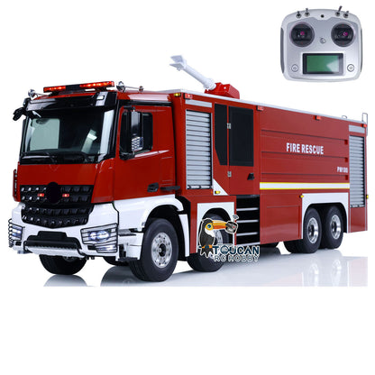 8x4 1/14 RC Feuerwehrauto, ferngesteuerte Sprinklerfahrzeuge, Geräusche, lackiert, zusammengebaut, DIY-Spielzeugauto, Geschenk für Erwachsene und Kinder 