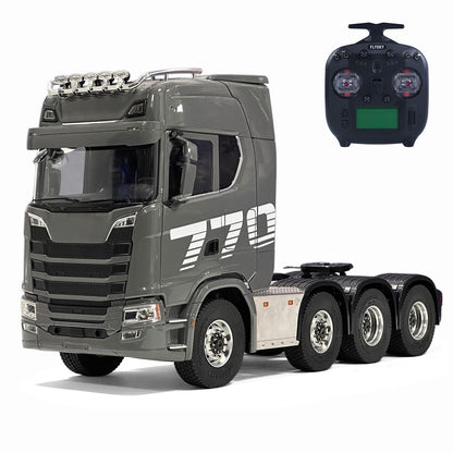 1/14 8x8 Remote Control Tractor Truck 2Speed Transmission RC Lorry Engineering Vehicle Metal Chassis Light Sound System
