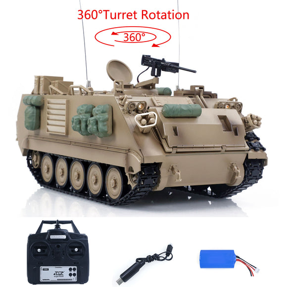 Tongde 1/16 RC Military Tank M2412-C M113A2 APC Turret Rotation 360 Degree Infrared LED Light Sound Remote Control Electric Toy
