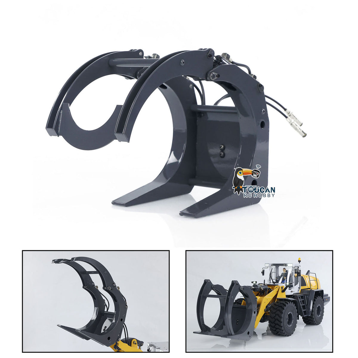 Metalleimer WoodGrabber Gabel für 1/14 580 XDRC RC Hydraulische Lader Auto Bau Fahrzeug Modell DIY WA580 Teil Zubehör 